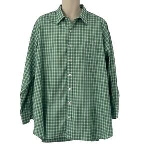 Hamilton Since 1883 Men's Long Sleeve Button Down Shirt Green/Blue Plaid Size XL